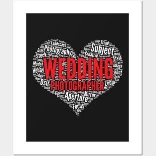 Wedding photographer Heart Shape Word Cloud Design print Posters and Art